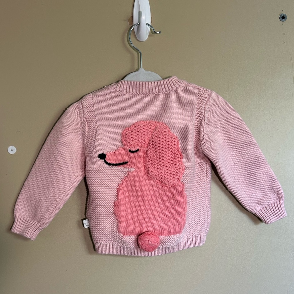 Stella McCartney Kids Pink Poodle Knit Sweater